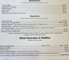 Dixie Diner menu