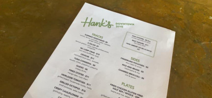Hank's Downtown Dive menu