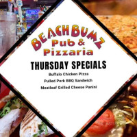 Beach Bumz Pub Pizzaria menu
