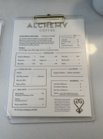Alchemy Coffee menu