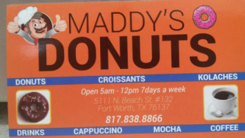 Maddy's Donuts menu