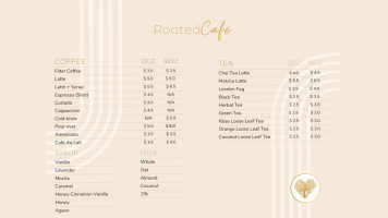 Rooted Café menu