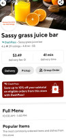 Sassy Grass Juice And Lounge food
