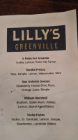 Lilly’s Greenville menu