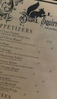 The Black Squirrel Pub And Haunt menu