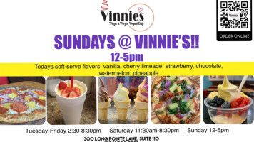 Vinnie’s Pizza Frozen Yogurt Cafe food