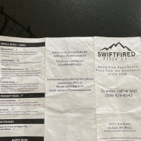 Swiftfired Pizza Co menu