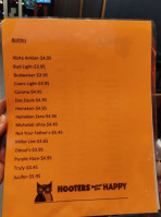 Hooters menu