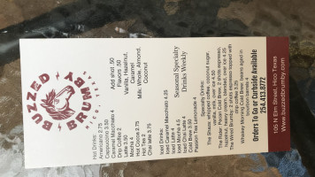 Buzzed Brumby Wood Fired Pizza Espresso Llc menu