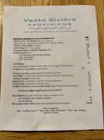 Vaste Riviere Provisions menu