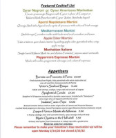 Anthony's Trattoria menu