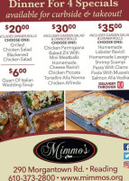 Mimmo's And Pizzeria menu