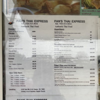 Pan's Thai Express Food Truck menu