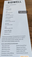 Bidwell menu