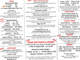 Ralphie's Pizzeria Theater menu