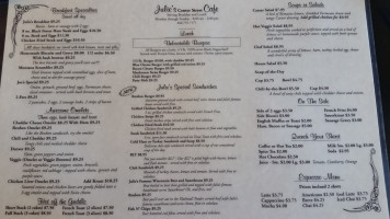 Julie's Center Street Cafe menu