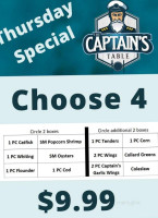 The Captain's Table menu