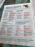 The Beach menu