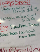 Cj's Bbq menu