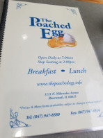 The Poached Egg menu