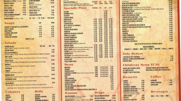 Sofia’s Pizzeria menu