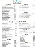 Jaya's Indian Cuisine menu