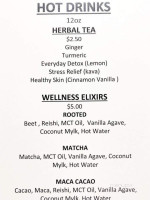 Stellar Juices menu