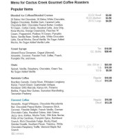Cactus Creek Gourmet Coffee Roasters menu
