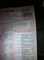 Tops China menu