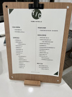 Yeems Coffee menu