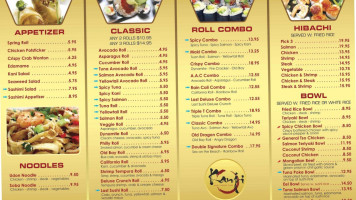 Kanji Sushi Hibachi Goose Creek menu