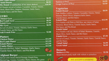 Greek Donair Gyro menu