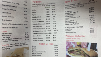 Papa Joe’s Cajun And Italian Cuisine menu