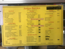 Amigas Burritos Mexican menu