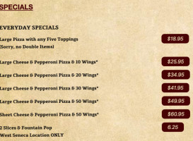 Nino's Pizzeria menu