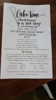 Lake Time Steakhouse Bait Shop menu