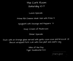 The Cork Room menu