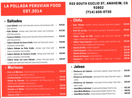 Chios Peruvian Anaheim menu