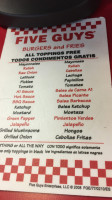 Five Guys menu