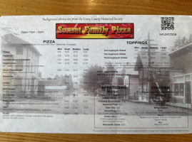 Sunset Family Pizza menu