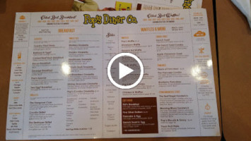 Pop's Diner Co. menu
