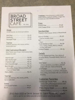 Broad Street Cafe menu