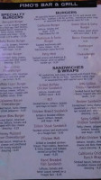 Pimo’s And Grill. menu