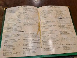 Royal Thai Cafe menu