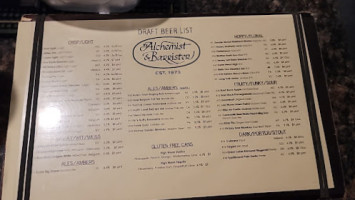 Alchemist Barrister Restaurant In Pr menu