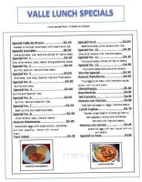 Valle De Bravo Mexican Grille menu