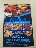 Nello's Famous Nc Bbq food