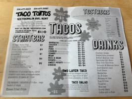 Taco Tontos menu