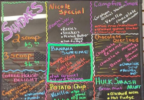 Sweeter Things Ice Cream Shack menu