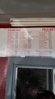 Pauline's Place menu